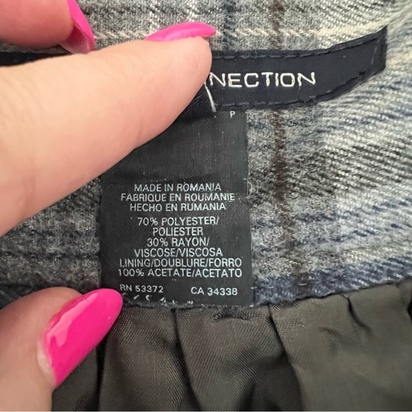 French Connection flanel plaid miniskirt w. pockets, lined, button front,4(XS) - Picture 10 of 10